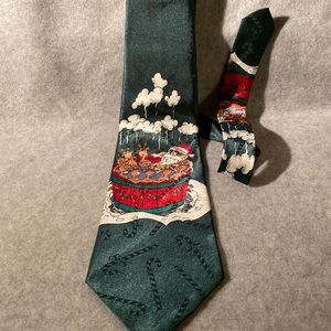 Christmas Tie, Santa Claus and hot tub with reindeer’s Hallmark licensing